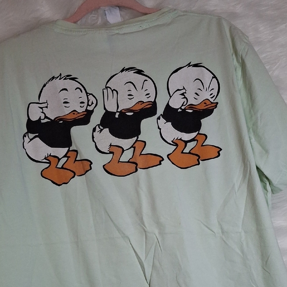 Divided Light Green Cartoon Tee - Picture 3 of 5